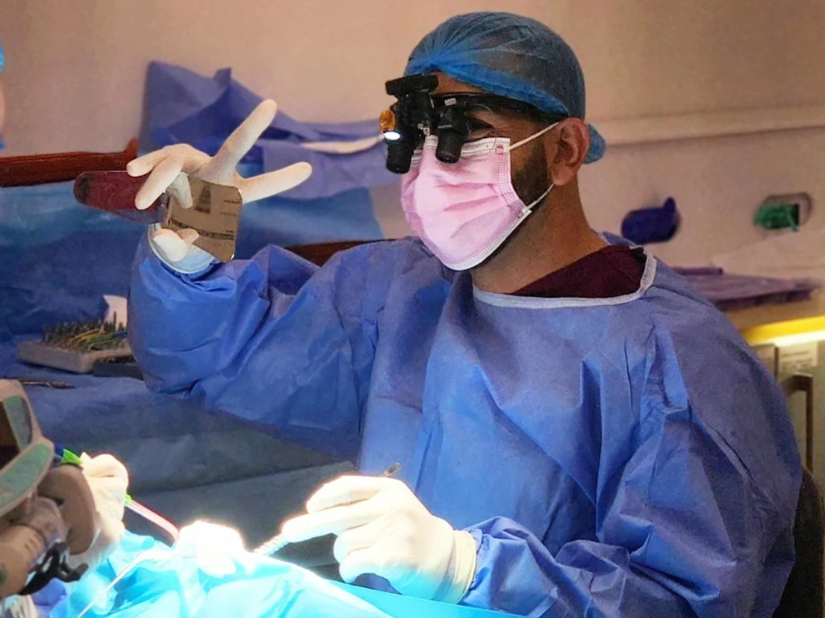 your padstow dentist, Dr Skaf during dental surgery